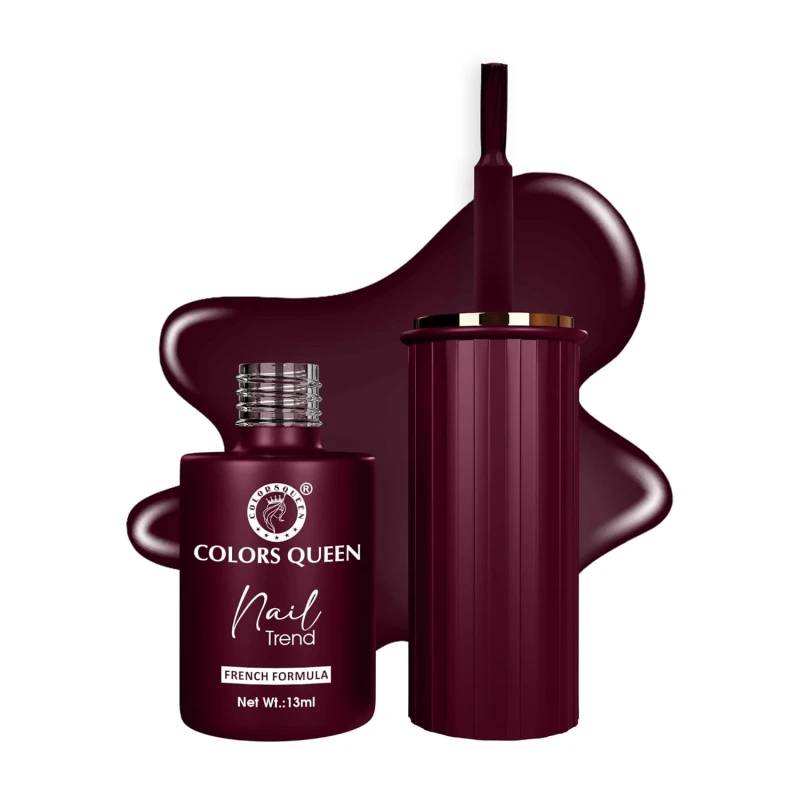 Colors Queen Nail Trend Glossy Nail Polish | Chip Resisting & Quick Drying Nail Paint with High Shine | 7 Toxin Free Formula | Vegan & Cruelty Free | Long Lasting & Vibrant Nail Paint for Women (Persian Plum, 13ml) thumbnail 3